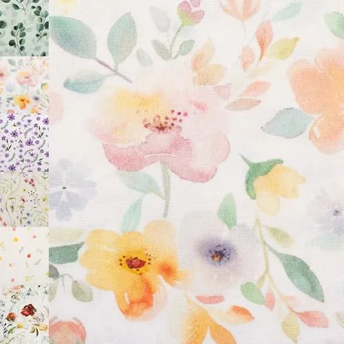 MAGAM-Stoffe Emma Blumen Baumwollstoff ÖKO-TEX Meterware ab 50cm (Wasserfarben)