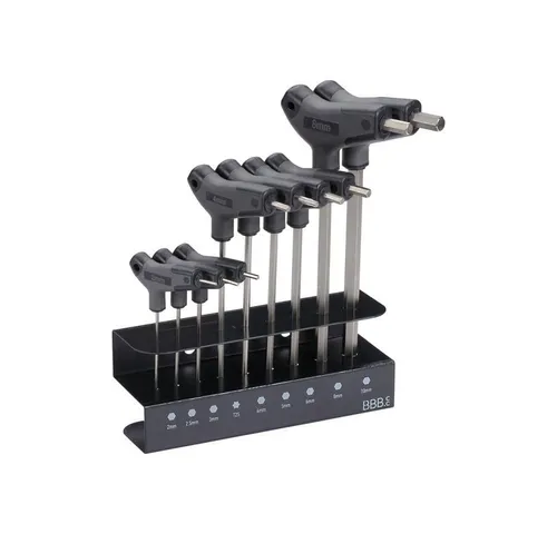BBB Fahrradwerkzeugset BBB Innensechskant-Schlüssel Hex-T set 2/2/3/4/5/6/8/10T25 schwarz/sil