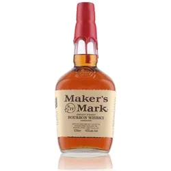 Maker's Mark Kentucky Straight Bourbon Whisky 45% Vol. 1l - Whisky mit handgefertigter Qualität, bietet ein unverwechselbares, reichhaltiges Aroma und eine sanfte, süße Note für Genießer.