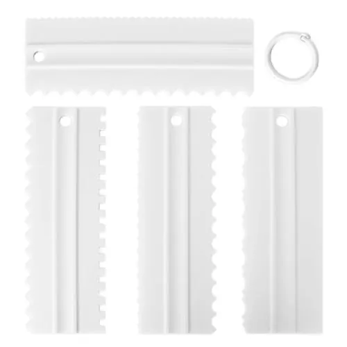 Luxvara 4 Stück Kuchenschaber, Tortenspachtel Kuchenschaber, Buttercreme Glätter, 20,5 x7 cm, Kunststoff, für Backen Werkzeuge, Küche Backen, Kuchen Buttercreme DIY Werkzeug Tortendekoration