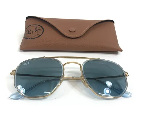 Ray-Ban Sonnenbrille Rb3648-m The Marshal II 9123/3M Gold Aviator Mit Blau