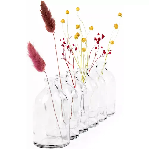 20x Mini Glas Vasen - Tischvasen für kreative Deko - Blumentöpfe & Vasen: 20 stilvolle Mini Vasen aus Glas, perfekt für Hochzeiten und kreative Tischdekorationen.