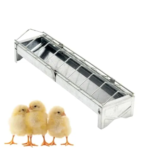 Futter Trog Metall Freß Loch Gitter Küken Behälter Rinne verzinkt Geflügel 30 50 (30 cm, Gitter)