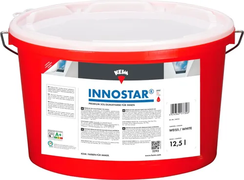 Keim Innostar Silikatfarbe innen Mineralfarbe Wandfarbe weiß, 2,5 / 5,0 / 12,5 L