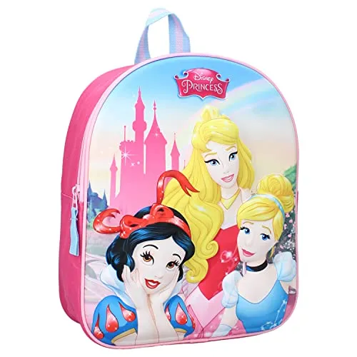 Disney Prinzessinnen 3D Kinderrucksack - Rosa Rosa -Einheitsgröße