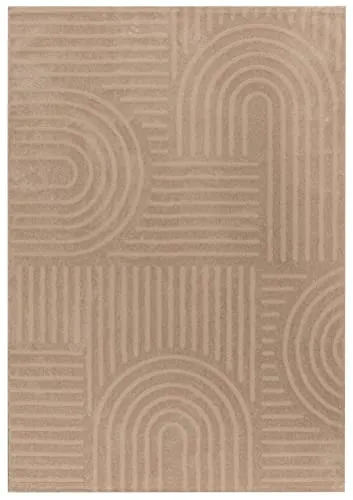 Boho Geometrisch Kurzflor Teppich - Beige 200x290 cm - Teppich im Japandi-Boho-Stil, superweich und OekoTex-zertifiziert, ideal für ein stilvolles und sicheres Wohnambiente.