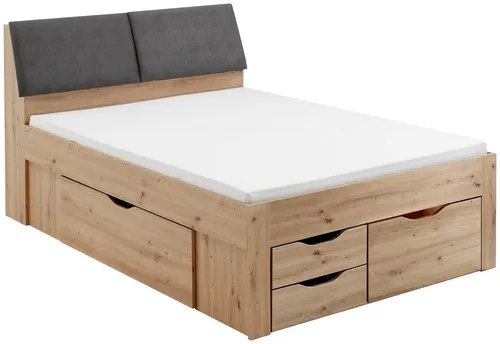 Boxxx Stauraumbett 140x200 cm - Schlafzimmermöbel mit 5 praktischen Schubladen, gepolstertem Kopfteil und in verschiedenen Größen erhältlich – ideal für optimalen Stauraum im Kinderzimmer.