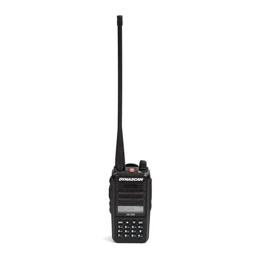 VHF Dynascan AB-650 tragbarer Radiosender für die Luftfahrt, 6 W, SQ, 118–136,975 MHz, AM, 2600 mAh Li-Ion, UKW-Radio