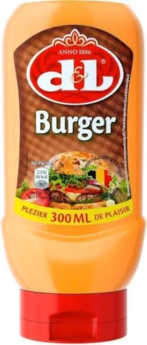 D&L Burger Sauce 1x 300ml Squeeze – Belgische Burgersauce, Grillsauce cremig & fein würzig Ideal für Burger, Pommes, Fleischgerichten, Hotdogs & Wraps – Spezialität aus Belgien von Devos & Lemmens