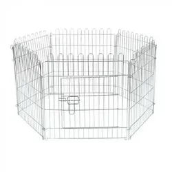 Kerbl Freilaufgehege 6-eckig für Kleintiere - Kleintierlaufställe mit 6 robusten Zaunelementen (56,5x56,5 cm) und seitlicher Tür für einfachen Zugang, ideal für Kaninchen und Nager.