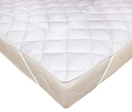 ZOLLNER Topper Matratzenschoner 80x200 cm – Gummizug, Weiß - Matratzenauflagen mit flauschiger Füllung aus 100% Polyester für ein luxuriöses Liegegefühl. Pflegeleicht bis 60°C waschbar, ideal für Wasser- und Boxspringbetten, schadstoffgeprüft nach OEKO-TEX.