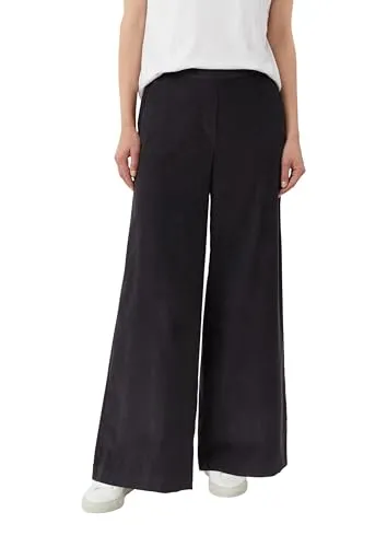 Comma Wide-Leg-Hose aus Feincord mit Elastikbund