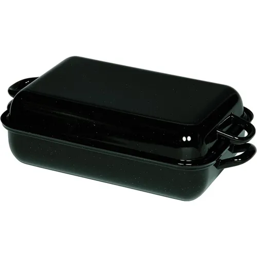 Riess Bräter Classic - rechteckig, 26x13.3x37 cm, backofengeeignet, hitzebeständige Griffe und kratzfeste Oberfläche für müheloses Kochen