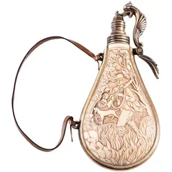 Pulverflasche mit Jagdmotiv von Haller