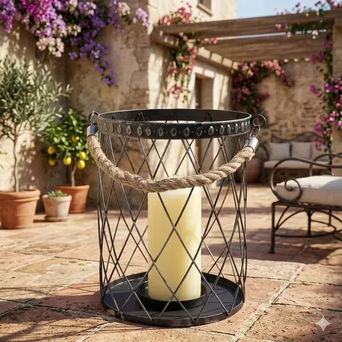 Laterne Miranda groß aus Metall ca. 30 cm - Gartendekoration
