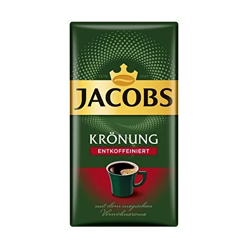 Jacobs Filterkaffee Krönung Entkoffeiniert, 12er Pack, 12 x 500 g gemahlener Kaffee
