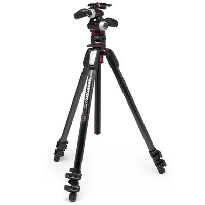 Manfrotto MT055CXPRO3 Set inkl. MHXPRO-3W Neiger - Leichtes Carbon-Stativ für spiegellose Premium-Kameras, ideal für anspruchsvolle Fotografie
