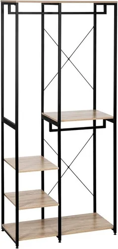Woltu Kleiderständer aus Holz und Stahl mit Ablage - Moderner Kleiderständer mit stabiler Stahlkonstruktion und MDF-Ablage. Ideal für jedes Zimmer, um Ordnung zu halten und Ihre Kleidung stilvoll zu präsentieren.