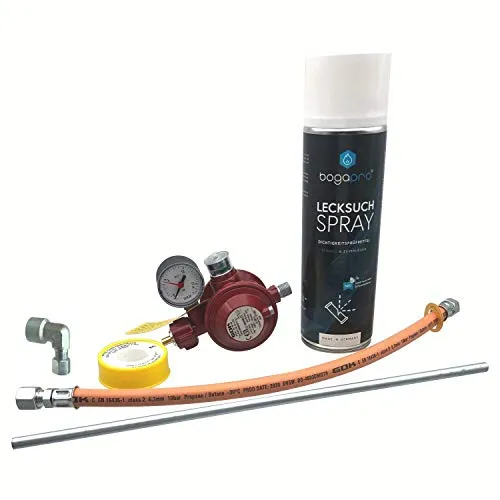 GOK Haushaltsregler Set für Gasherde Kochfelder mit zusätzlichem Lecksuchspray