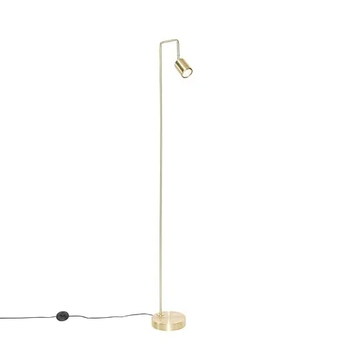 Qazqa Moderne Stehlampe Messing verstellbar in gold von QAZQA