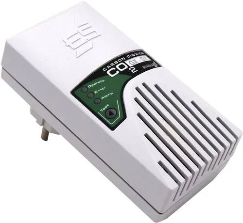 Schabus Gasmelder GX-D1, CO2 - Gasmelder zur CO2-Detektion, akustischer und optischer Alarm ab 2.000 ppm, ideal für Büros und Werkstätten, sorgt für sicheres Raumklima.