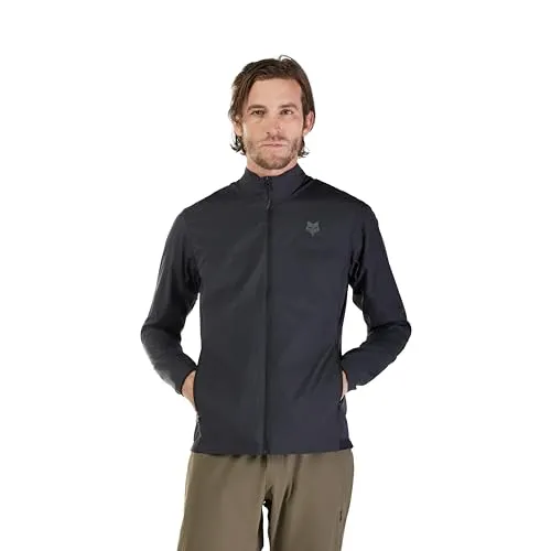 FOX Racing Ranger Wind Jacket - Winddichte Fahrradjacke in Grau/Schwarz (Gr L) - Leichte und robuste Radjacke, winddicht und ideal für Mountainbiker. Hergestellt aus 100% Polyamid mit DWR-Imprägnierung für zusätzlichen Schutz.