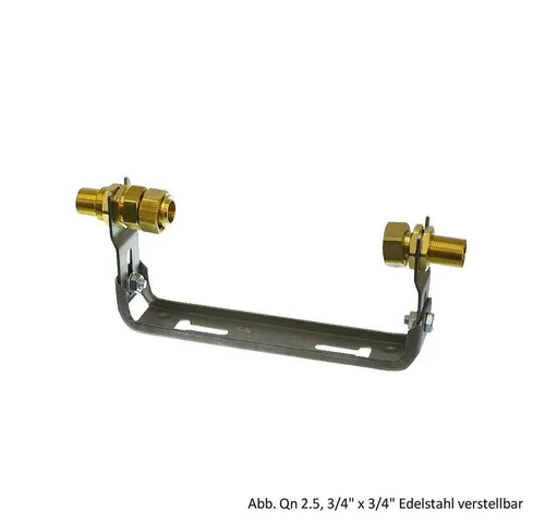 Schlösser Kaltwasserzähler Bügel 3/4 Zoll - Sanitärinstallation, stabiler Edelstahl-Bügel für sichere Wandmontage und einfache Installation des Hauswasserzählers.