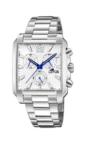 Lotus Herrenuhr Armbanduhr Edelstahlband 18850/1 - Armbanduhren mit elegantem Design, wasserdicht bis 10 ATM und ausgestattet mit einer praktischen Stoppuhrfunktion sowie leuchtenden Markierungen für optimale Lesbarkeit in der Dunkelheit.