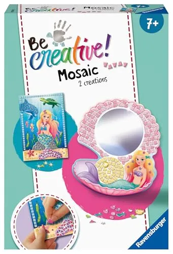 Ravensburger 18348 BeCreative Mosaik Meerjungfrau, DIY für Kinder ab 7 Jahren