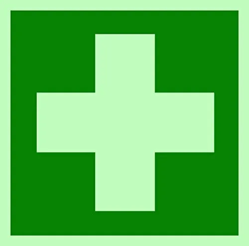 KNS Erste-Hilfe-Schild nachleuchtend, DIN BGV A8, Kunststoff, Signalgrün-Weiß, Funktional