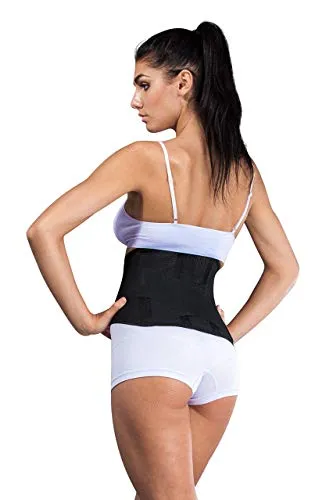 Atmungsaktive Rückenbandage, Rückenstütze LOREY-LU10077 aus elastischem Netzgewebe (Schwarz, XXXL)