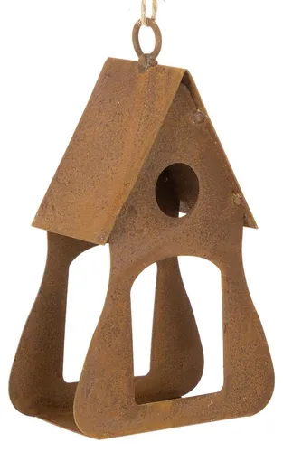 Deko Vogelhäuschen Hängend Rost-Optik 17,5cm Garten Balkon Dekoidee