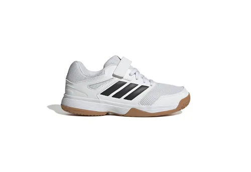 adidas Unisex Kinder Speedcourt Kids Indoor Shoes – FTWR White/core black/GUM10, 36 2/3 EU - Bequeme Indoor-Schuhe für Kinder mit regulärer Passform. Schnürsenkel und Klettverschluss sorgen für sicheren Halt. Ideal für sportliche Aktivitäten in der Halle.
