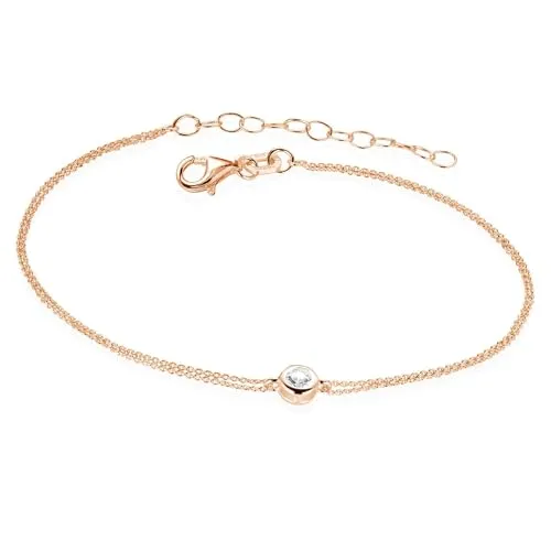 Materia Rosegold Armkette Silber 925 Zirkonia Damen SA-70-Rose