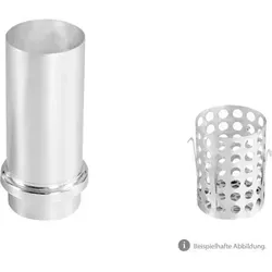 Zink Laubfänger Fallrohr Schiebemuffe mit V2A Laubfangkorb 100mm