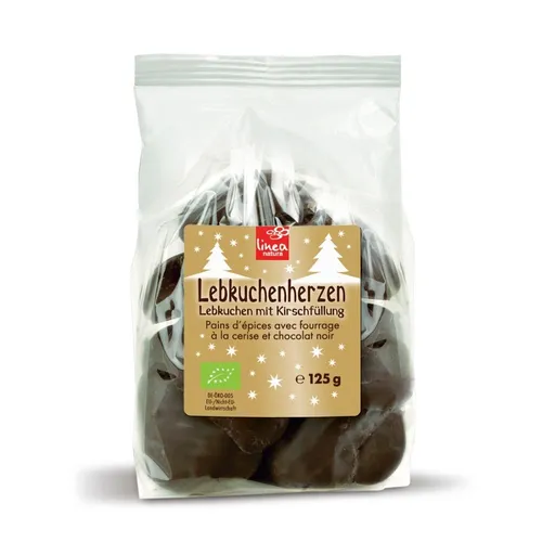 Lebkuchenherzen - Kirschfüllung Zartbitter 125g | LINEA NATURA