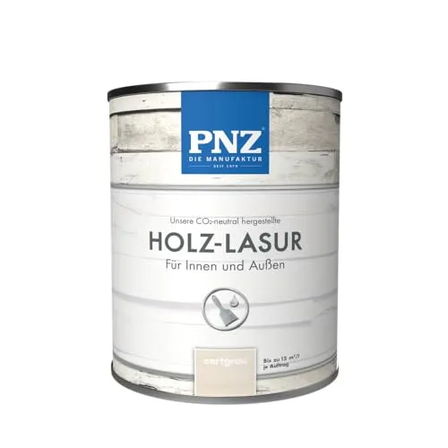 PNZ Holzlasur für Innen und Außen | lösemitttelfreie Farblasur | Nachhaltig hergestellt mit regionalen Rohstoffen | für alle Hölzer, auch Bienenhäuser, Gebinde:10L, Farbe:zartgrau
