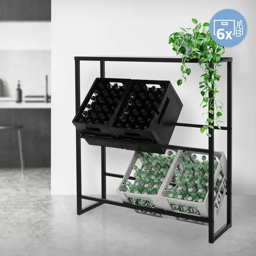 Ml-Design Getränkekistenregal für 6 Kisten - Standregal aus stabilem Stahl, pulverbeschichtet in Anthrazit, ideal für die praktische Aufbewahrung von Getränkekisten und sorgt für Ordnung in Ihrem Zuhause.