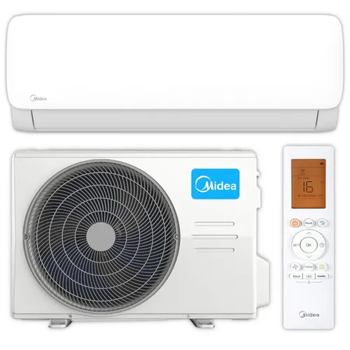 Midea Split Klimaanlage Komplett-Set Xtreme Save Lite 12, 3,6 kW - Klimaanlage für Räume bis 40 m², energiesparend mit bis zu 60% Ersparnis, schnelle Kühlung/Heizung und flüsterleise im Sleep Mode mit nur 20 dB.