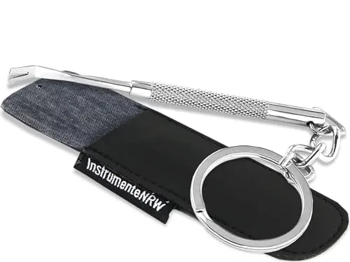 InstrumenteNrw Profi Zeckenentferner Zeckenhaken Schlüßelanhänger zum entfernen von Zecken bei Tieren mit Aufbewahrungsetui Alternative zu Zeckenzangen und Zeckenpinzetten