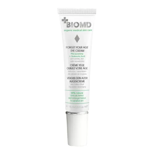 BioMD Vergiss dein Alter Augenpflege, Anti Aging, Phycojuvenine + Hyaluronsäure, Avocadoöl, Jojobaöl, Sheabutter, Extrakt der Braunalge, Aloe Vera, Tages, Nacht-Augencreme, Lift Activ, 15 ml