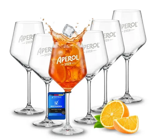 Maxito Cocktailglas Set für Aperol Spritz, 6-teilig, 400 ml
