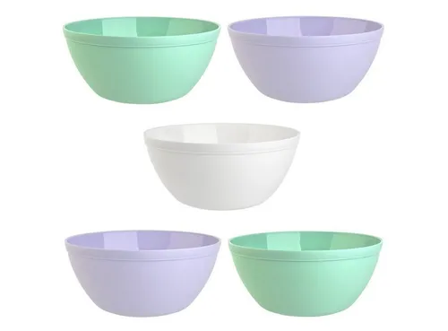 Engelland Müslischüssel Plastikschale, 900 ml, PP-Kunststoff (BPA-frei), (Vorteils-Set, 5-tlg), spülmaschinengeeignet, mikrowellengeeignet, Ø 16 cm, BPA-frei