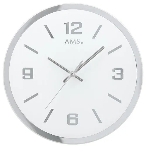 AMS Wanduhr 9322 in silber von AMS