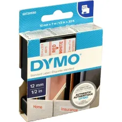 Dymo Label Band D1 45015 (S0720550) rot auf weiß  12mm x 7m