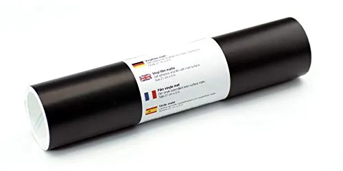 Selbstklebende Wandtattoo-/ Plotterfolie Vinylfolie matt 21 cm x 3 m, Farbe:Schwarz