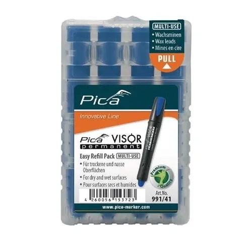 Pica Minenset Visor permanent 4x blau wasserfest 4 Minen/Set Pica-Marker 991/41