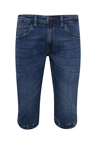 Indicode IDQuince Herren Jeans Shorts - Bequeme Denim Bermuda in Medium Indigo - Herren-Shorts aus hochwertiger Baumwollmischung mit Stretch-Anteil für optimalen Komfort. Ideal für Sommeraktivitäten, stylisch und nachhaltig produziert.