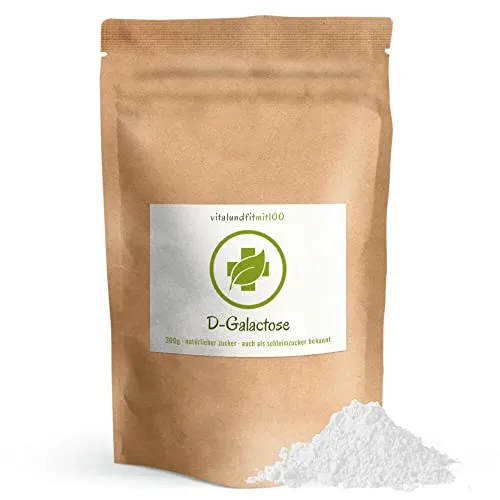 D-Galactose Pulver 300 g - Schleimzucker - aus pflanzlicher Fermentation - vegan - für Diabetiker bestens geeignet - Höchstmögliche Qualität & Reinheit (99%) - ohne Zusätze