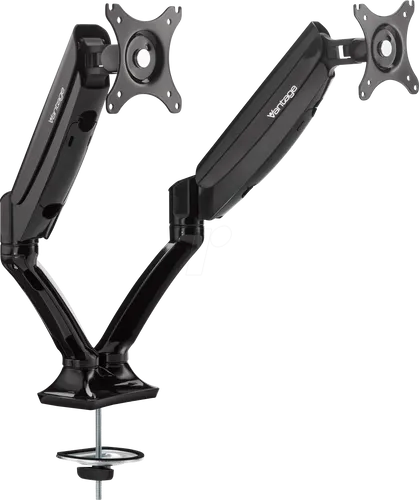 VANT 028-0002 - Doppel-Monitorhalter für 2 Displays - Ergonomische Monitorhalterung für 2 Displays (10''-27'') mit Gasdruckfeder, drehbar um 270° und optimaler Kabelführung. Ideal für ein komfortables Arbeitsumfeld.